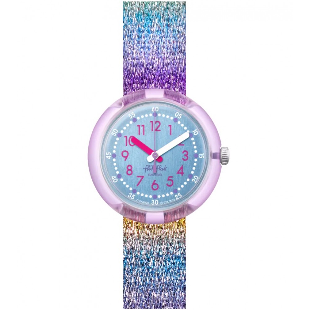 FLIK FLAK Shine Bright Shine in Rainbow 31.85mm Multicolor Fabric Strap ZFPNP128 - 