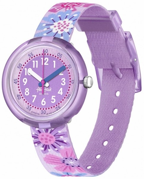 FLIK FLAK Organized Chaos Flower Chaos 31.85mm Purple Fabric Strap ZFPNP149 - 