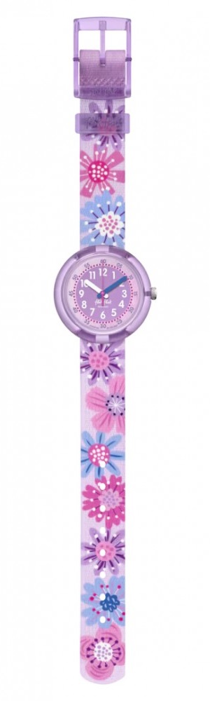 FLIK FLAK Organized Chaos Flower Chaos 31.85mm Purple Fabric Strap ZFPNP149 - 3
