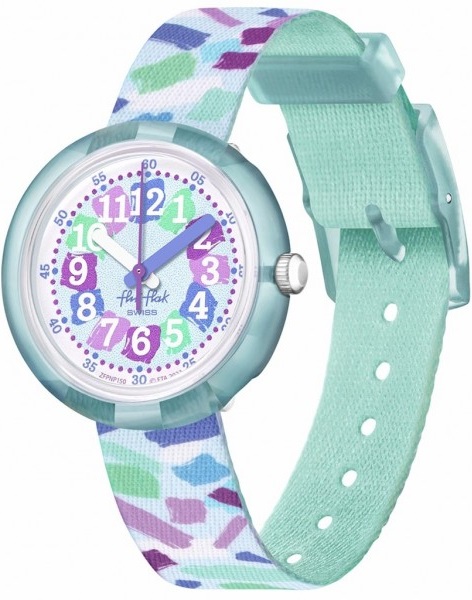 FLIK FLAK Organized Chaos Confetti Chaos 31.85mm Green Fabric Strap ZFPNP150 - 