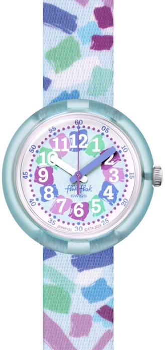 FLIK FLAK Organized Chaos Confetti Chaos 31.85mm Green Fabric Strap ZFPNP150 - 