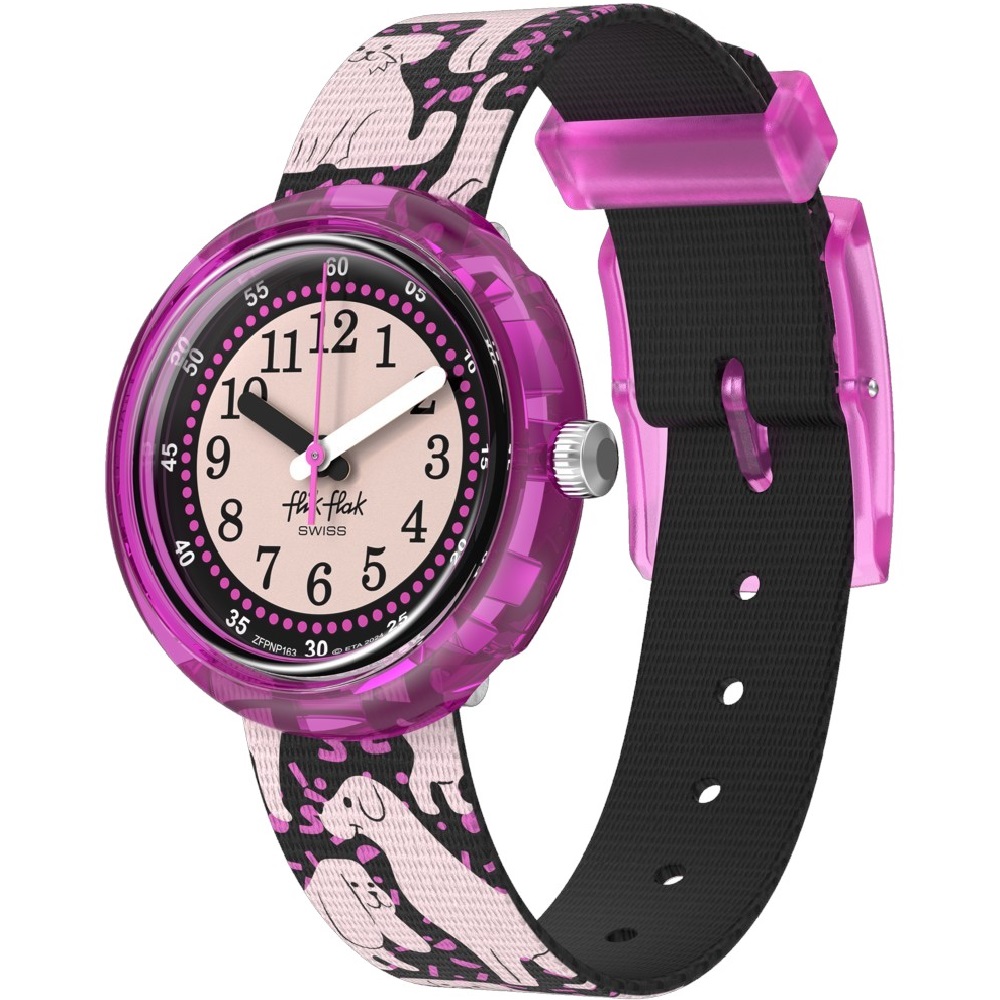 FLIK FLAK Friends Fur-Ever Woof Woof Time 31.85mm Multicolor Fabric Strap ZFPNP163 - 