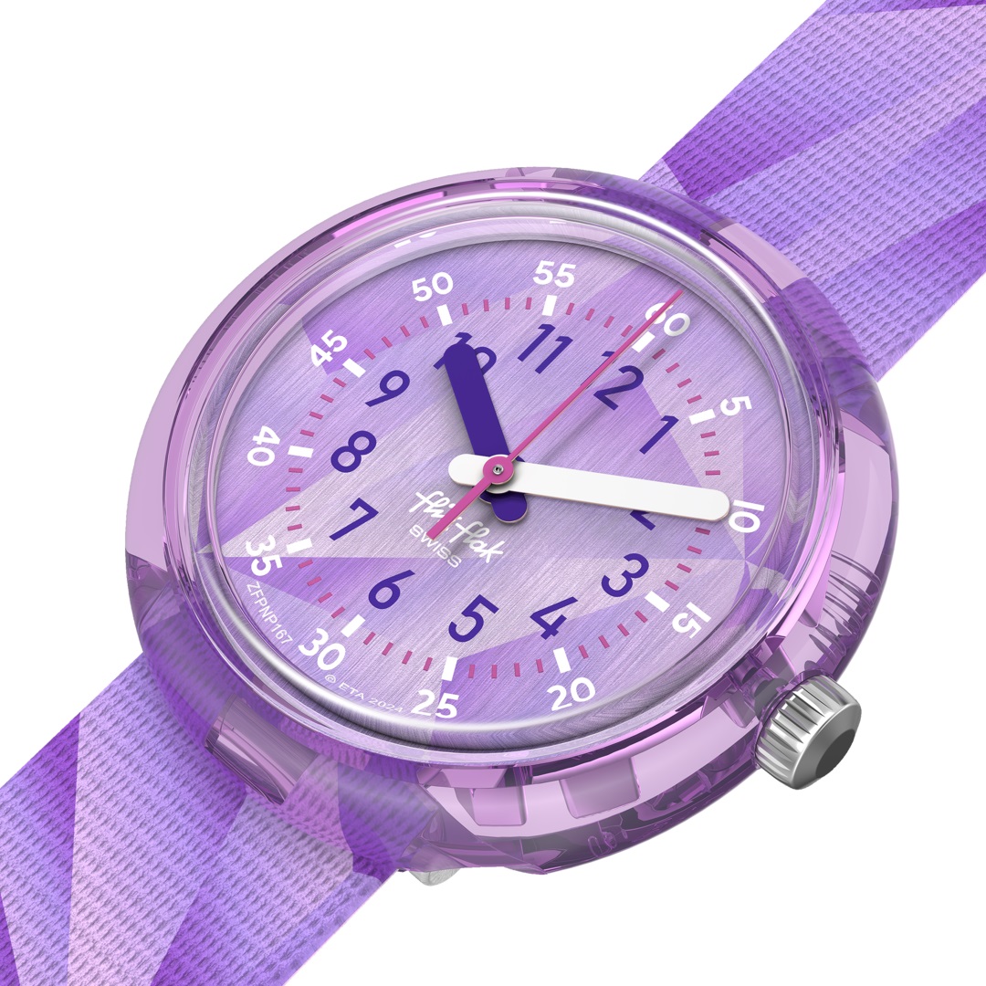 FLIK FLAK Power Time Purple Prism 31.85mm Multicolour Fabric Strap ZFPNP167 - 3