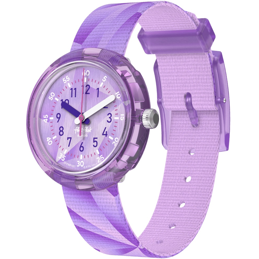 FLIK FLAK Power Time Purple Prism 31.85mm Multicolour Fabric Strap ZFPNP167 - 