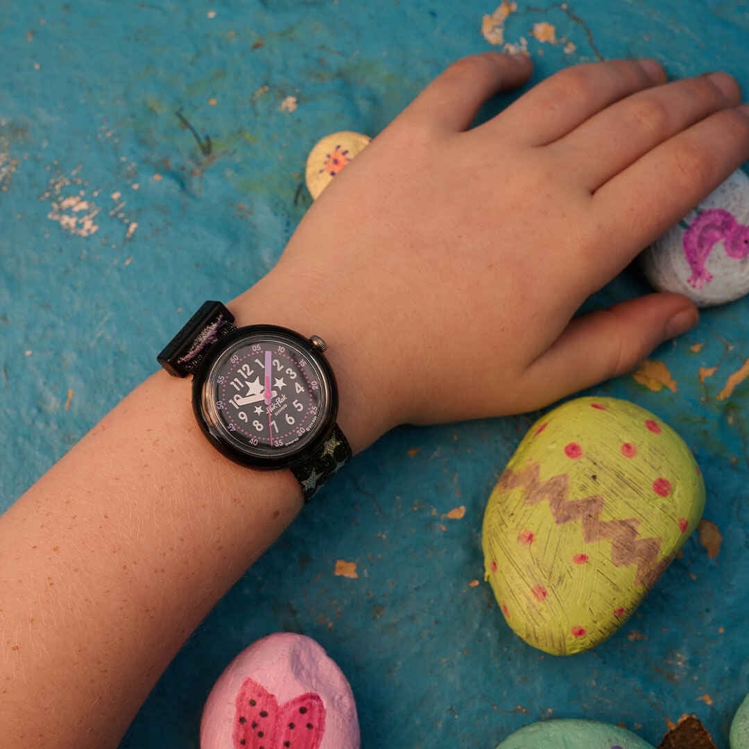 FLIK FLAK Power Time Starry Night 31.85mm Multicolour Fabric Strap ZFPNP168 - 