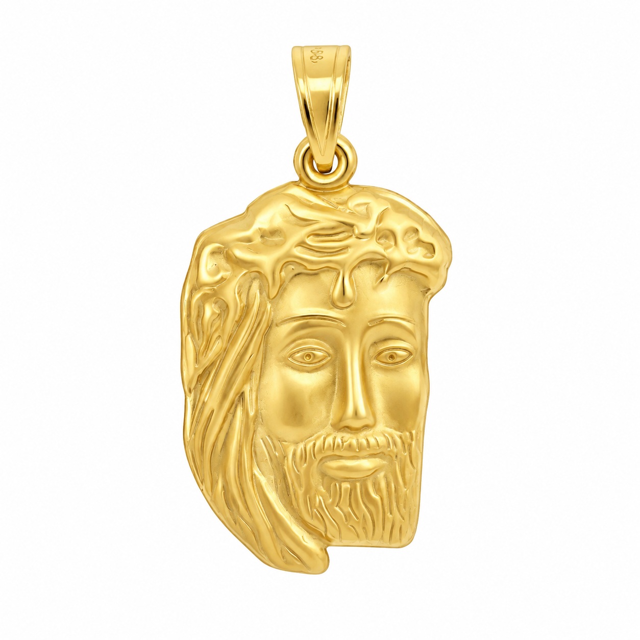 ΜΕΝΤΑΓΙΟΝ Κεφαλή Χριστού SENZIO Collection Διπλής Όψης από Κ9 Κίτρινο Χρυσό 3MAN.290PE - 