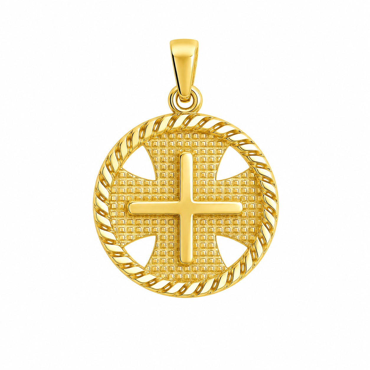 PENDANT Double Sided Constantinato SENZIO Collection from K9 Yellow Gold with Pearl 3MAN.306PE - 3