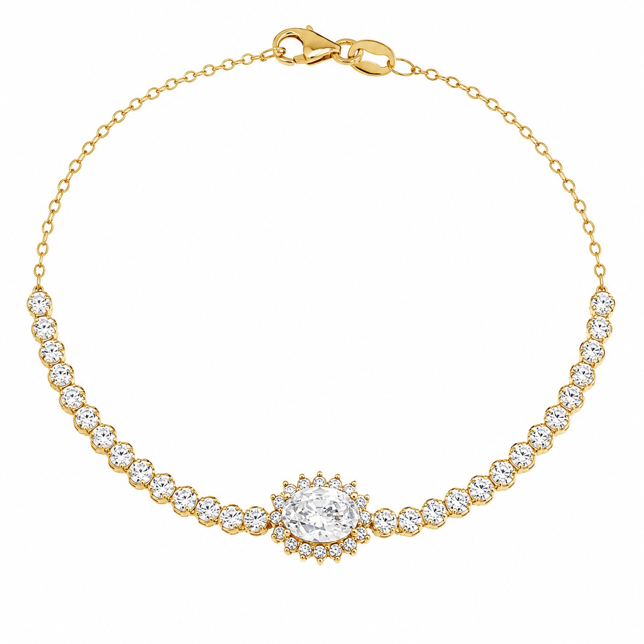 BRACELET Rosette SENZIO Collection in K9 Yellow Gold with Zircon Stones 3MAN.312BR