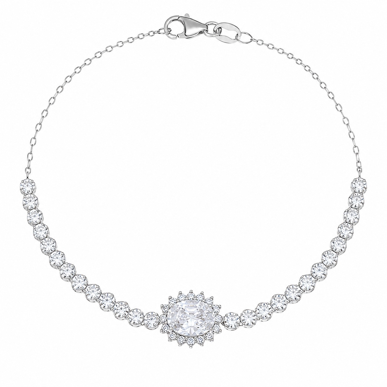 BRACELET Rosette SENZIO Collection in K9 White Gold with Zircon Stones 3MAN.313BR