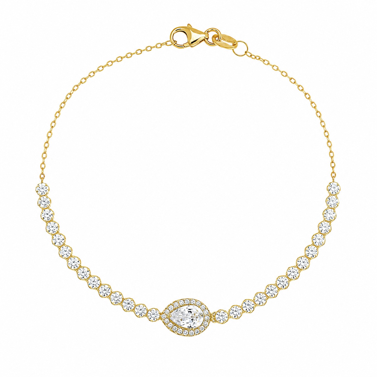BRACELET Rosette SENZIO Collection in K9 Yellow Gold with Zircon Stones 3MAN.315BR