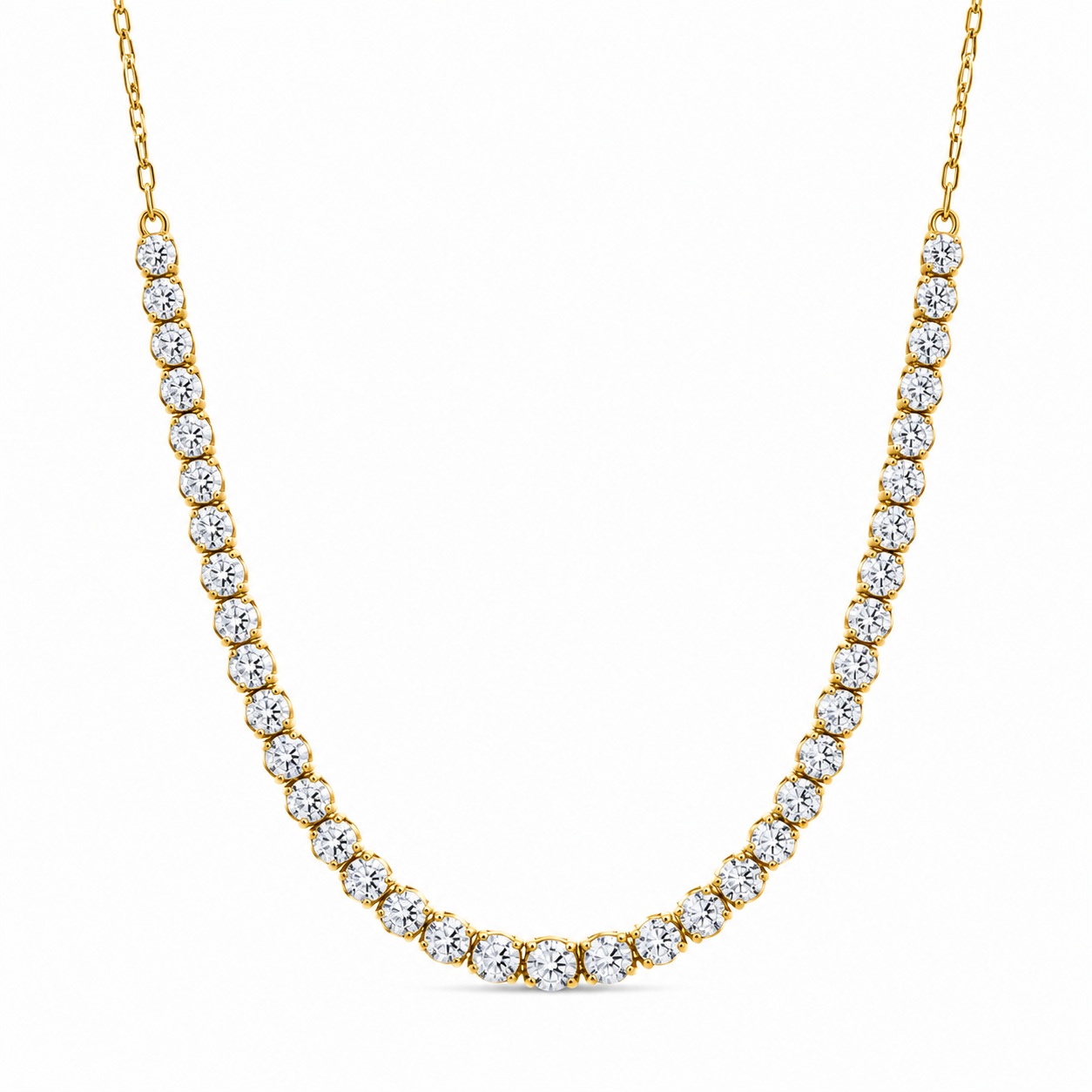 NECKLACE Riviera SENZIO Collection K9 Yellow Gold with Zircon Stones 3MAN.331C - 1