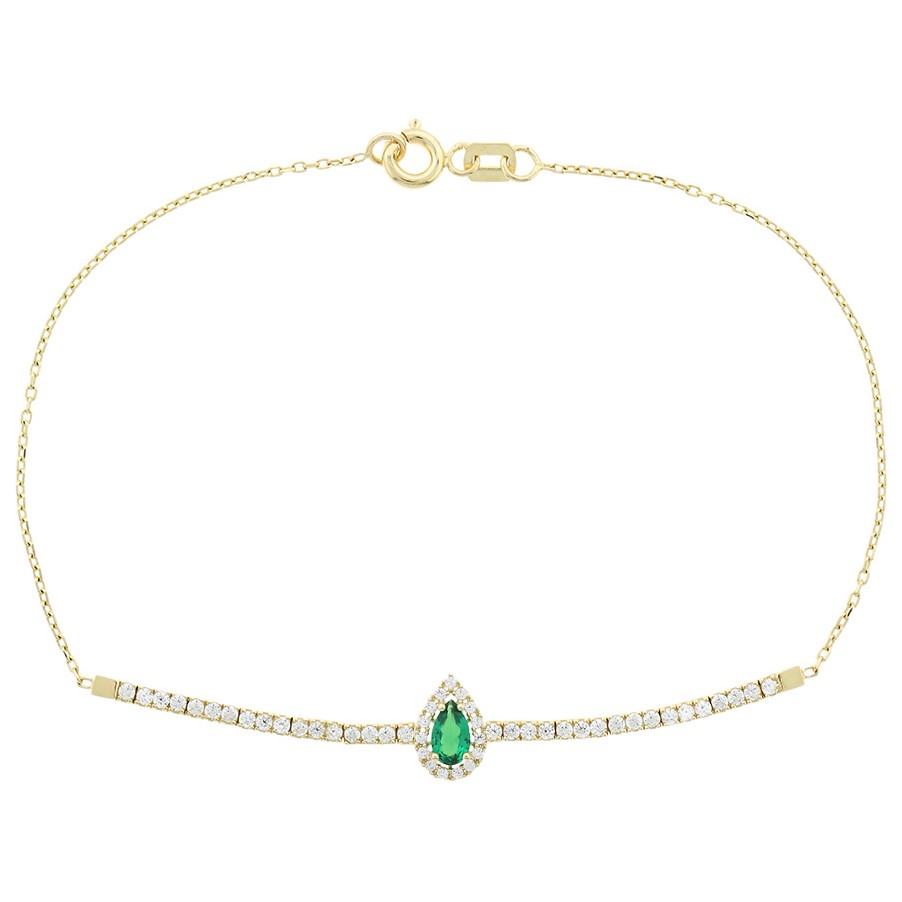 BRACELET Halo SENZIO Colleciton K14 Yellow Gold with Zircon Stones 5FAV.88485B - 