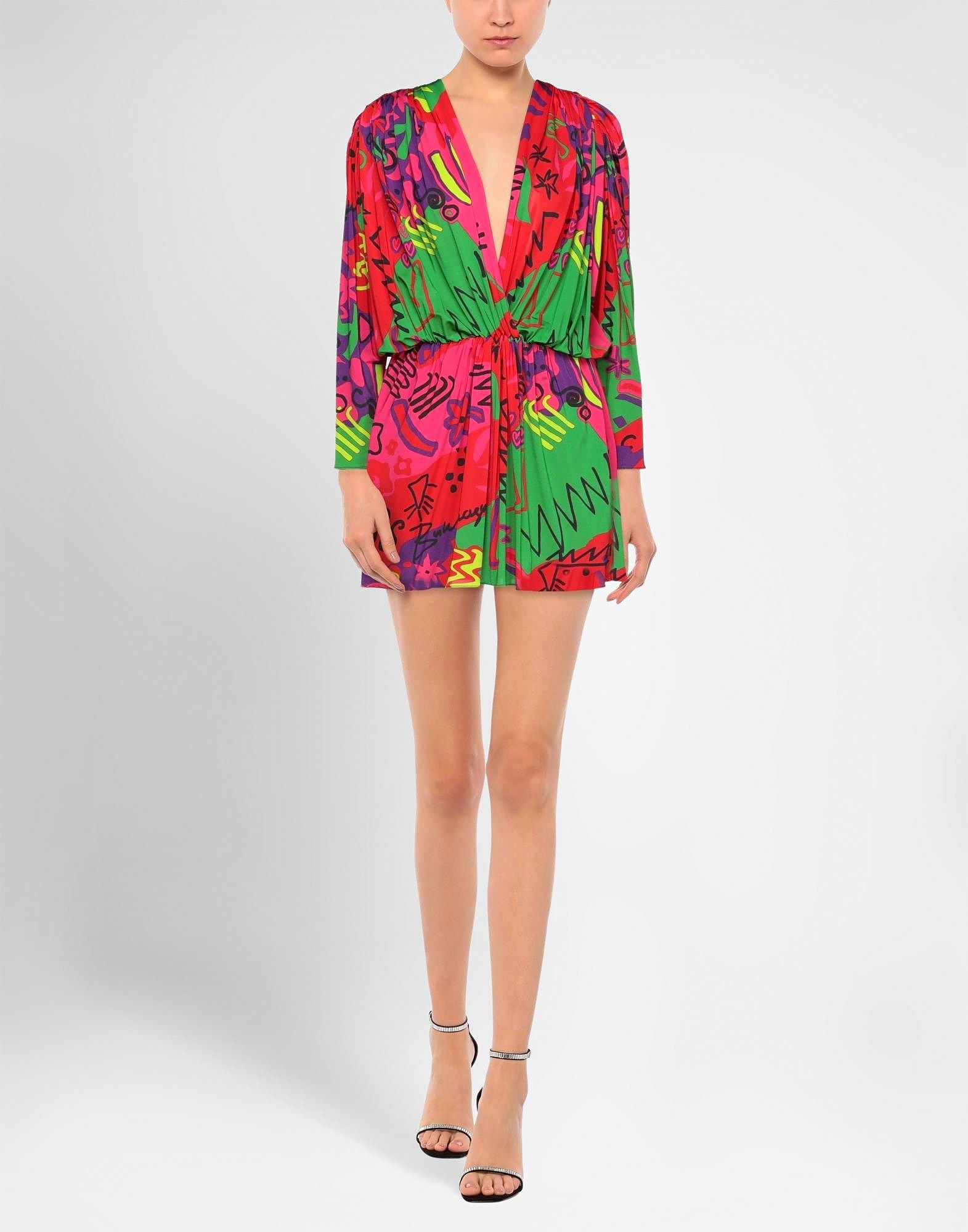 BALENCIAGA κοντό πολύχρωμο φόρεμα  - Κόκκινο