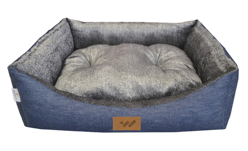 WOOFMODA ΚΑΝΑΠΕΣ ΚΡΕΒΑΤΙ ΣΚΥΛΟΥ-ΓΑΤΑΣ Μ912-1104 INDIGO ΑΣΗΜΙ No1 32 Χ 37 Χ Υ20 CM -