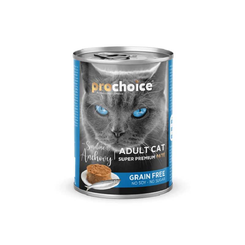 PROCHOICE GRAIN FREE ΥΓΡΗ ΤΡΟΦΗ ΓΑΤΑΣ PATE SARDINE-ANCHOVY 400gr - 3
