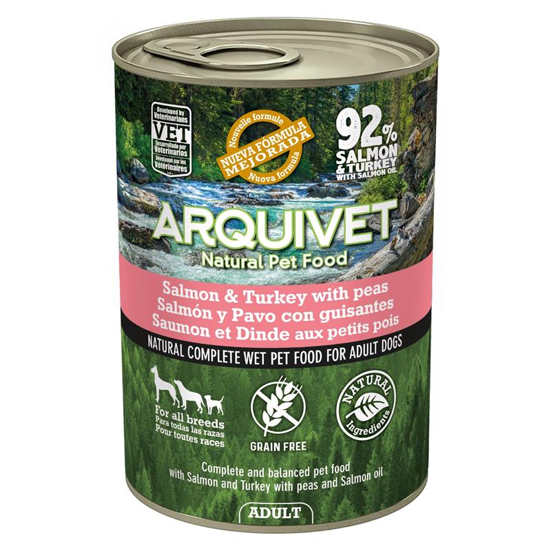 ARQUIVET GRAIN FREE ΠΑΤΕ ADULT ΣΟΛΩΜΟΣ - ΓΑΛΟΠΟΥΛΑ  92% 400gr - 