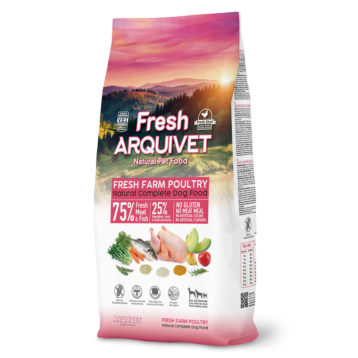 ARQUIVET ΗΜΙ-ΥΓΡΗ ΤΡΟΦΗ ΣΚΥΛΟΥ FRESH FARM POULTRY 2,5KG - 