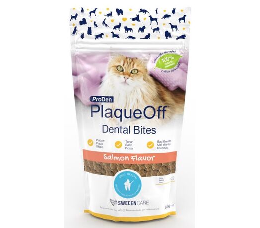 PRODEN PLAQUE OFF DENTAL CAT BITES SALMON ΚΑΤΑ ΤΗΣ ΟΔΟΝΤΙΚΗΣ ΠΛΑΚΑΣ 60gr - 