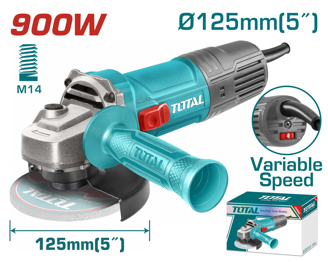 TOTAL ΓΩΝΙΑΚΟΣ ΤΡΟΧΟΣ ΗΛΕΚΤΡΟΝΙΚΟΣ 900W / 125mm TG109125565 - 
