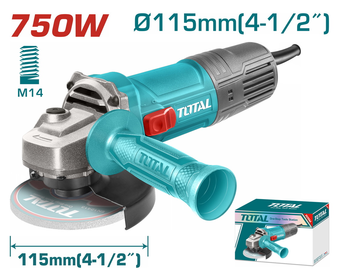 TOTAL ΓΩΝΙΑΚΟΣ ΤΡΟΧΟΣ 750W / 115mm SUPER SELECT TG10711556 - 