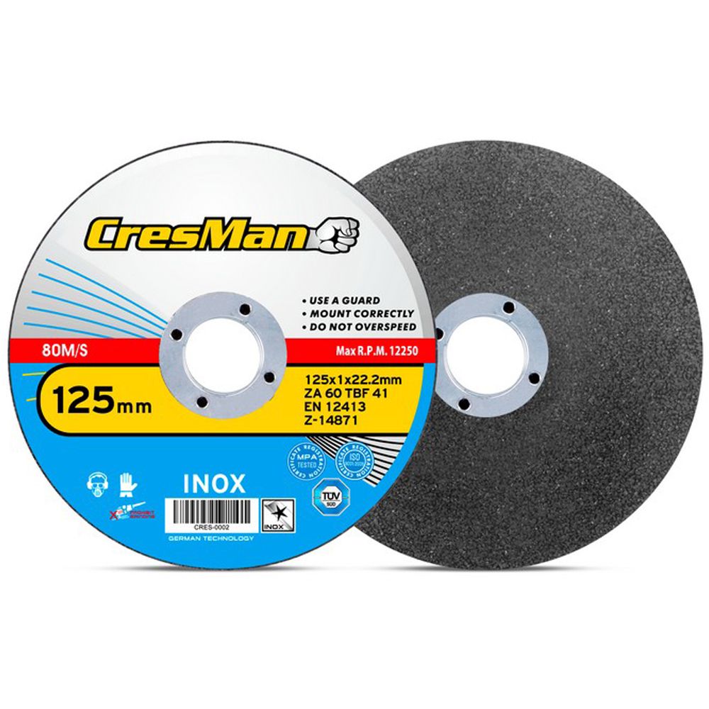 CRESMAN ΔΙΣΚΟΣ ΚΟΠΗΣ ΙΝΟΧ ΜΕΤΑΛΛΟΥ 125mm x 1mm 07740 - 