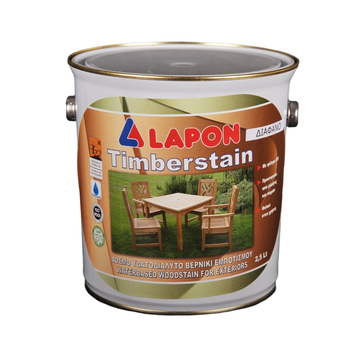 LAPON TIMBERSTAIN 0.75Lt ΕΤΟΙΜΟ ΒΕΡΝΙΚΙ ΕΜΠΟΤΙΣΜΟΥ ΓΙΑ ΞΥΛΑ ΔΙΑΦΑΝΟ-ΣΑΤΙΝΕ ΧΡΩΜΑ - 