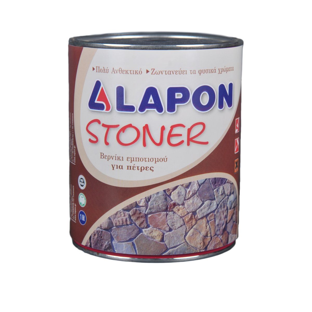 LAPON STONER ΒΕΡΝΙΚΙ ΠΕΤΡΑΣ 0.75Lt ΣΑΤΙΝΕ ΕΤΟΙΜΟ ΓΙΑ ΧΡΗΣΗ -1KG ΓΙΑ 4-5m2 - 