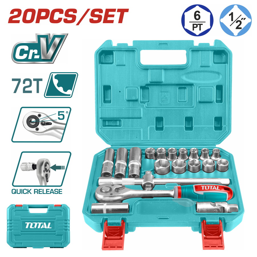 TOTAL ΕΠΑΓΓ.ΚΑΣΕΤΙΝΑ ΚΑΡΥΔΑΚΙΑ 1/2'' 20 ΤΕΜ SUPER SELECT (THT121201 - 