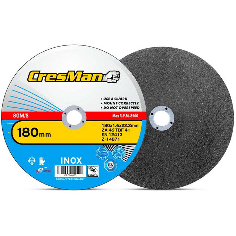 CRESMAN ΔΙΣΚΟΣ ΚΟΠΗΣ ΙΝΟΧ ΜΕΤΑΛΛΟΥ 180mm x 1,6mm 07741 - 