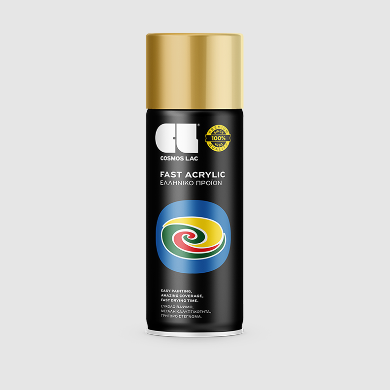 COSMOS LAC SPRAY ΑΚΡΥΛΙΚΟ R308 BRIGHT GOLD 400ml - 