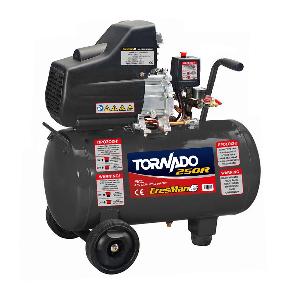 CRESMAN ΚΟΜΠΡΕΣΕΡ ΑΕΡΟΣ TORNADO 250R 50L 3hp 11839 - 
