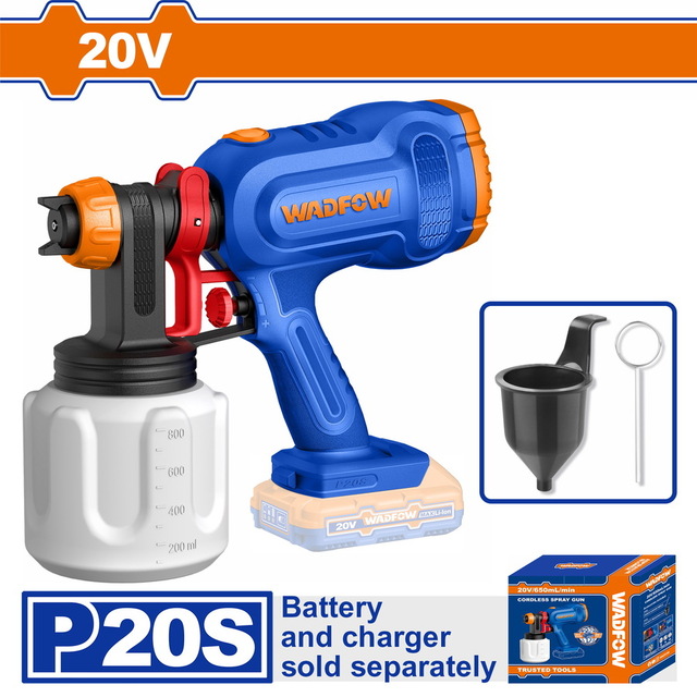 WADFOW ΠΙΣΤΟΛΙ ΒΑΦΗΣ ΜΠΑΤ. Li-ion 20V ΧΩΡΙΣ ΜΠΑΤΑΡΙΑ & ΦΟΡΤΙΣΤΗ (WSU3066) - 