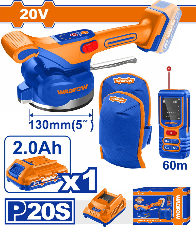 WADFOW ΣΕΤ ΔΟΝΗΤΙΚΟ ΠΛΑΚΙΔΙΩΝ ΜΠΑΤ. Li-ion 20V / 2Ah / 1 ΜΠΑΤΑΡΙΑ (WOS241185) - 