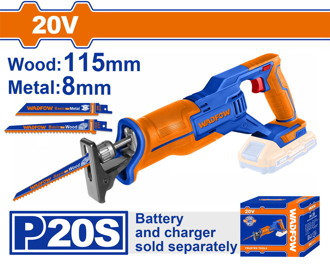 WADFOW ΣΠΑΘΟΣΕΓΑ ΜΠΑΤ. Li-ion 20V ΧΩΡΙΣ ΜΠΑΤΑΡΙΑ & ΦΟΡΤΙΣΤΗ (WLR15115) - 