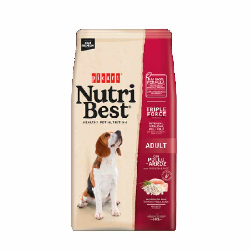 PICART NUTRIBEST ADULT CHICKEN & RICE 15 KG - 