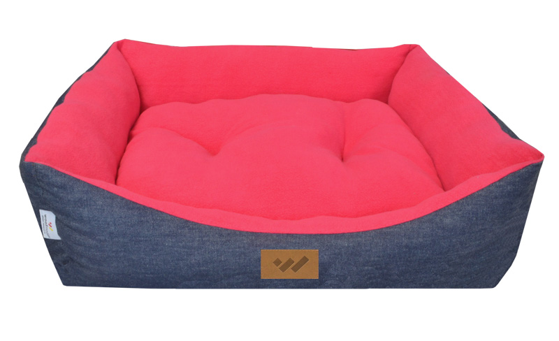 WOOFMODA ΚΑΝΑΠΕΣ ΚΡΕΒΑΤΙ ΣΚΥΛΟΥ-ΓΑΤΑΣ Μ912-1104 INDIGO-ΦΟΥΞΙΑ No3 46 Χ 53 Χ Υ20 CM -
