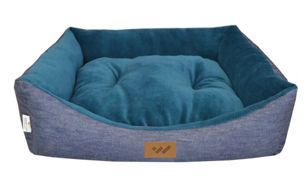 WOOFMODA ΚΑΝΑΠΕΣ ΚΡΕΒΑΤΙ ΣΚΥΛΟΥ-ΓΑΤΑΣ Μ912-1104 INDIGO-ΠΕΤΡΟΛ No2 40 Χ 45 Χ Υ20 CM -