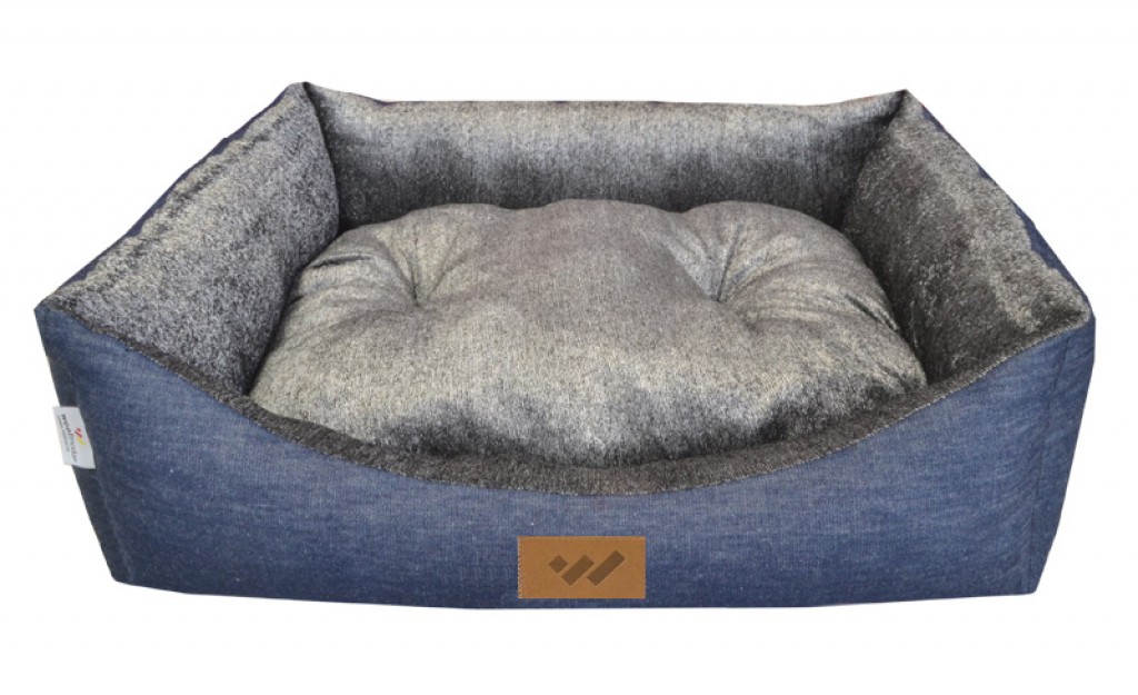 WOOFMODA ΚΑΝΑΠΕΣ ΚΡΕΒΑΤΙ ΣΚΥΛΟΥ-ΓΑΤΑΣ Μ912-1104 INDIGO-ΑΣΗΜΙ No3 46 Χ 53 Χ Υ20 CM -
