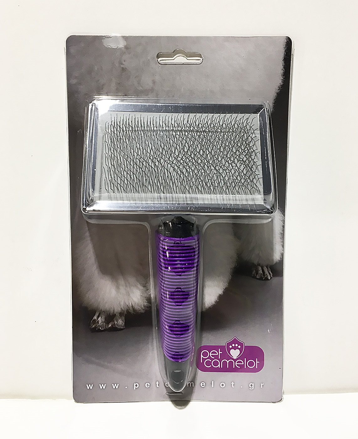 PET CAMELOT SLICKER ΒΟΥΡΤΣΑ LARGE ΜΕ ΜΑΛΑΚΗ ΧΕΙΡΟΛΑΒΗ - 