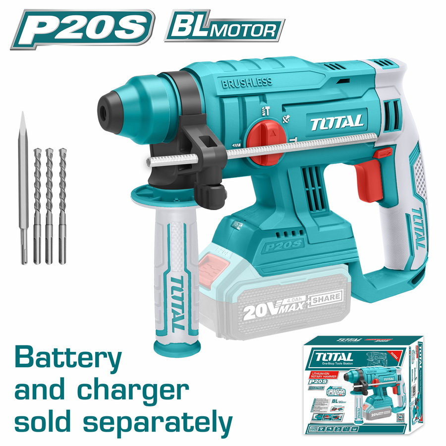 TOTAL ΠΝΕΥΜΑΤΙΚΟ ΠΙΣΤΟΛΕΤΟ ΜΠΑΤ. Li-ion 20V ΧΩΡΙΣ ΜΠΑΤΑΡΙΑ & ΦΟΡΤΙΣΤΗ TRHLI2201 - 