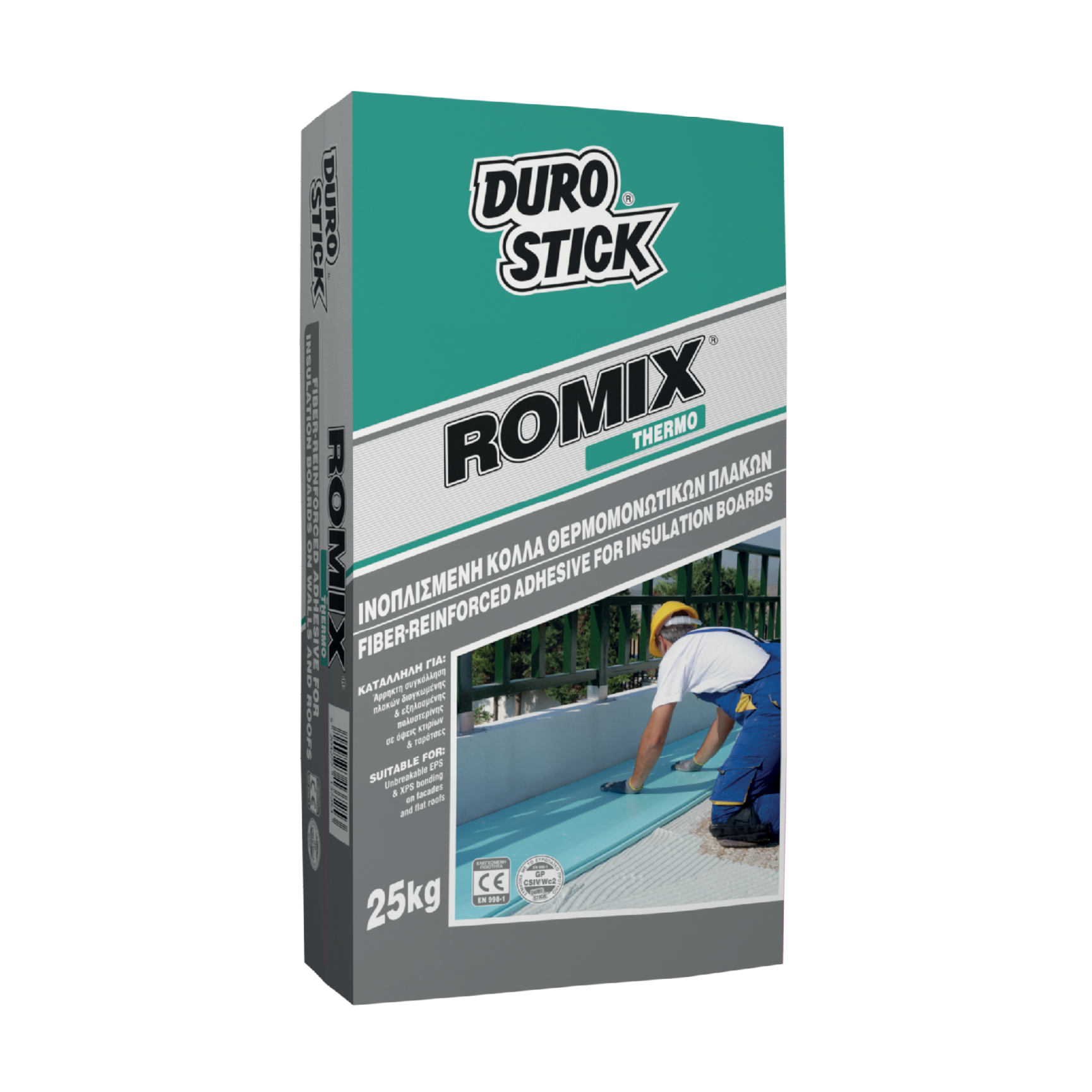 ROMIX THERMO 25Kg Ινοπλισμένη κόλλα θερμομονωτικών πλακών για τοίχους & ταράτσες - 