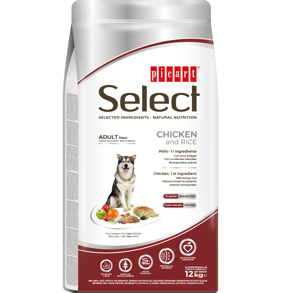 PICART SELECT ADULT MAXI CHICKEN & RICE 12KG - 