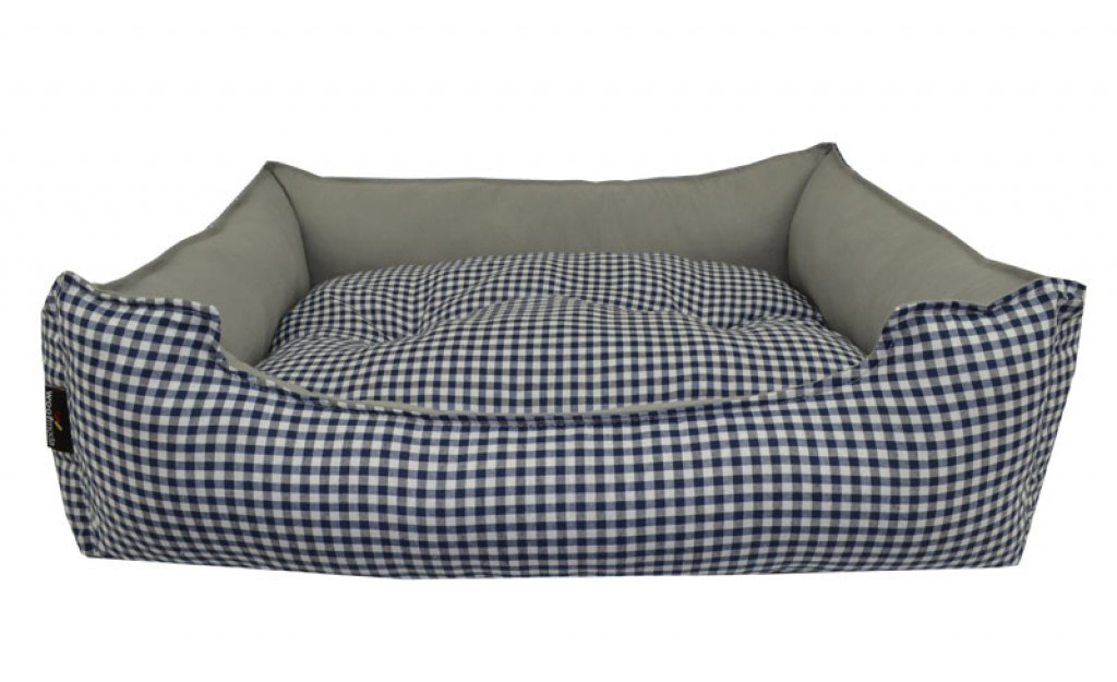 WOOFMODA ΚΑΝΑΠΕΣ ΚΡΕΒΑΤΙ ΣΚΥΛΟΥ-ΓΑΤΑΣ M912-1002 ΕΜΠΡΙΜΕ ZEFIR ΚΑΡΟ ΜΠΛΕ Νο3 46 Χ 53 Χ Υ 20 CM -
