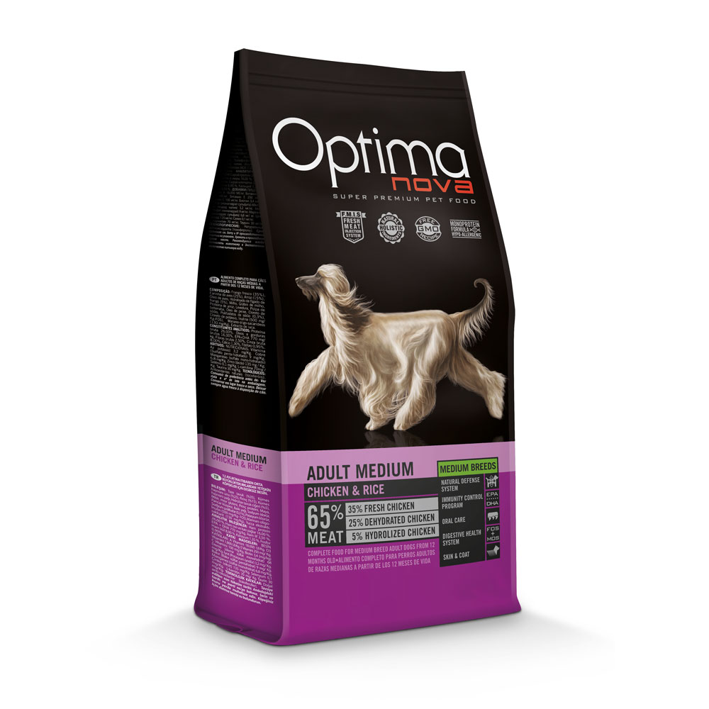 OPTIMA NOVA ADULT MEDIUM CHICKEN & RICE 2KG - 