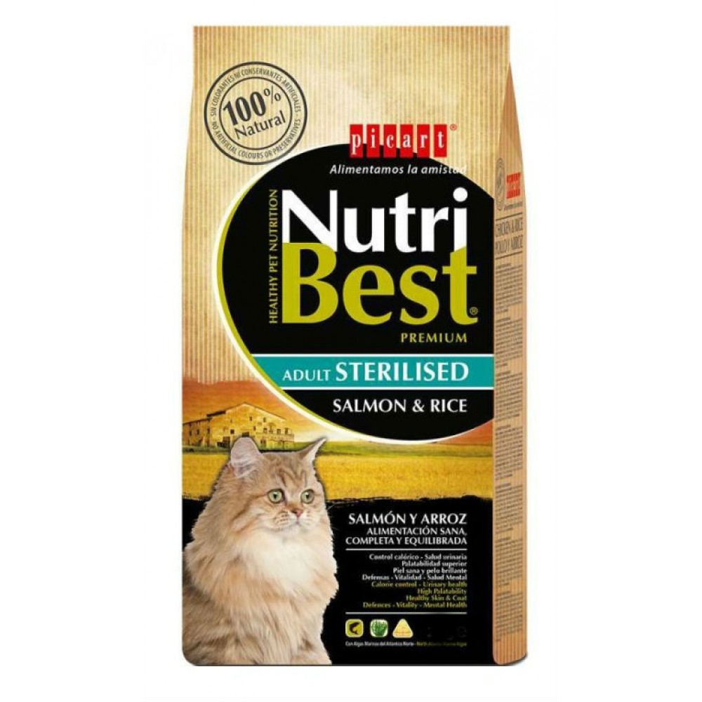 PICART NUTRIBEST CAT ADULT STERILISED SALMON & RICE 8kg - 