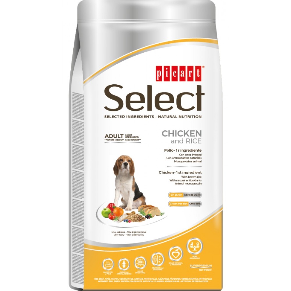 PICART SELECT ADULT LIGHT STERILISED 12KG -