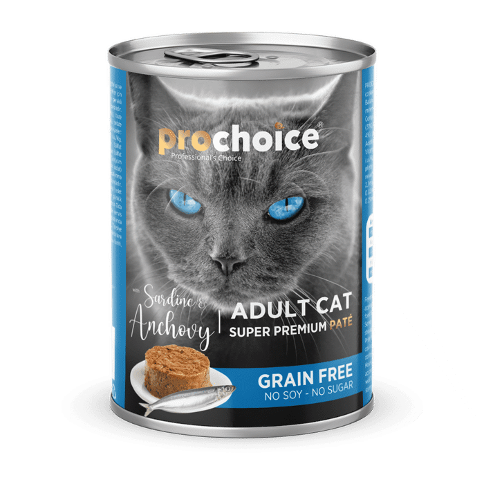 PROCHOICE GRAIN FREE ΥΓΡΗ ΤΡΟΦΗ ΓΑΤΑΣ PATE SARDINE-ANCHOVY 400gr - 2