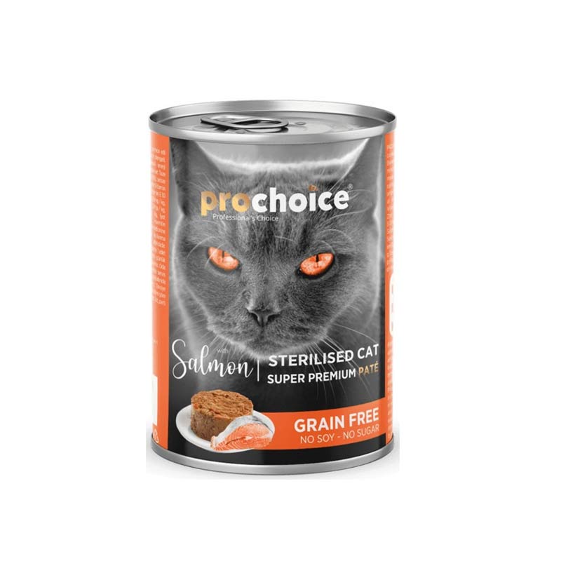 PROCHOICE GRAIN FREE ΥΓΡΗ ΤΡΟΦΗ ΓΑΤΑΣ PATE STERILIZED SALMON 400gr - 