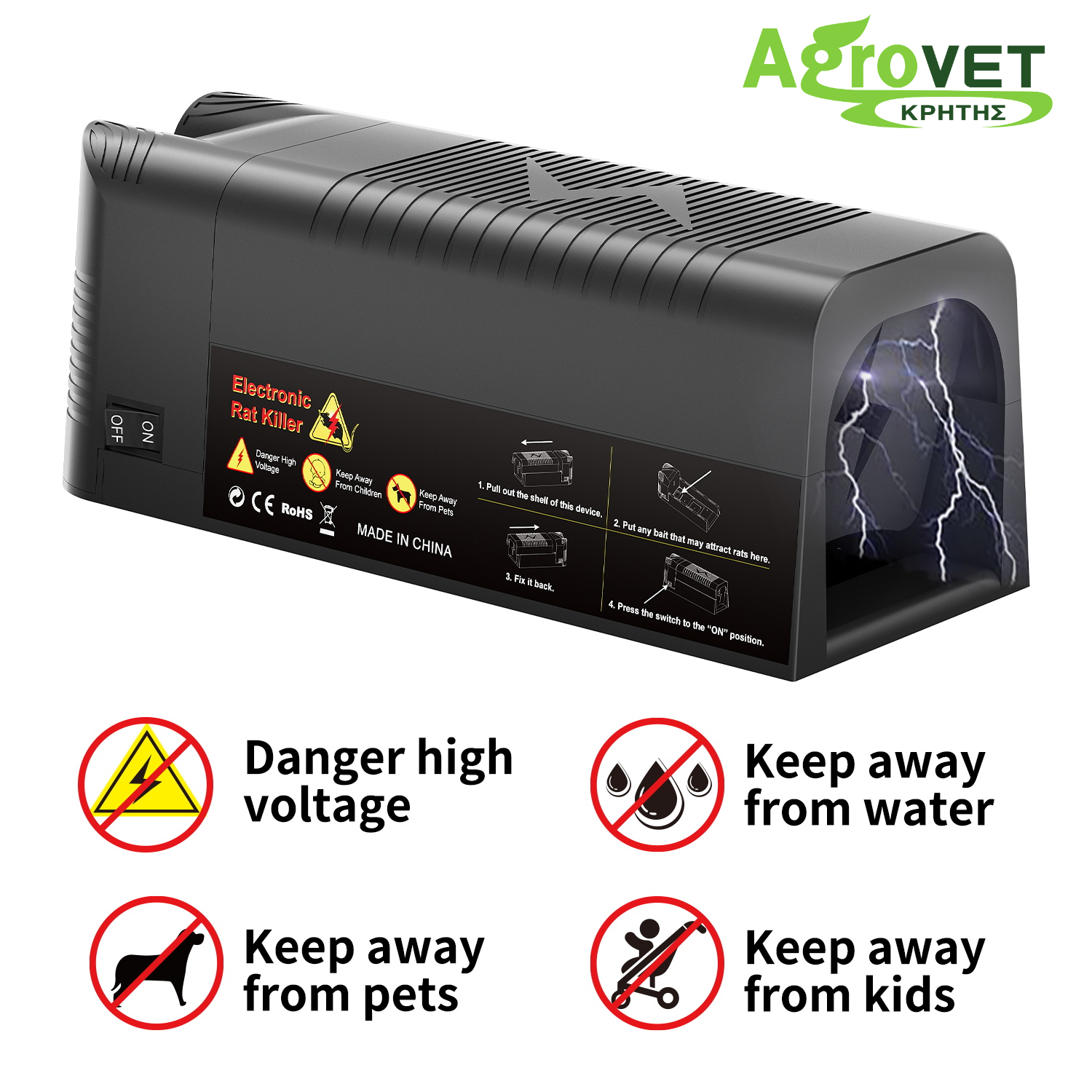 ΗΛΕΚΤΡΟΝΙΚΗ ΠΑΓΙΔΑ ΤΡΩΚΤΙΚΩΝ ELECTRONIC RAT KILLER MK08 - 4