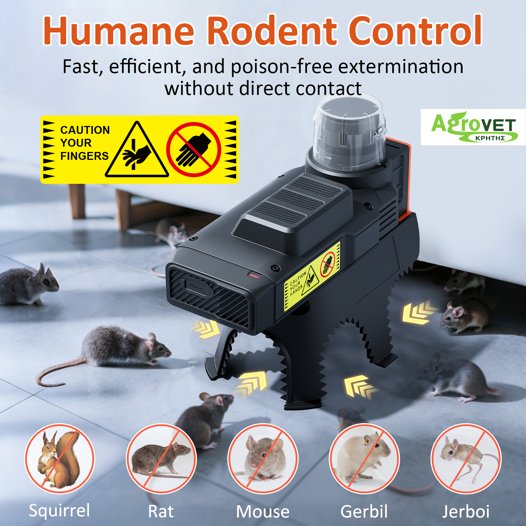 ΗΛΕΚΤΡΟΝΙΚΗ ΠΑΓΙΔΑ ΤΡΩΚΤΙΚΩΝ THANOS ELECTRONIC RAT KILLER MK47 - 4